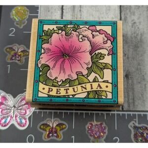 Hero Arts Museum Petunia Flower E1073 Rubber Stamp Wood #C84